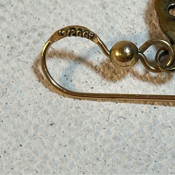 Sand dollar earrings with 14/20 Gold filled mark on war wires - Picture 3 of 8